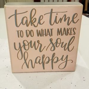 Shabby chic pink and gray decorative quote sign